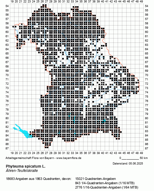 Die Verbreitungskarte zu Phyteuma spicatum L. wird geladen ...