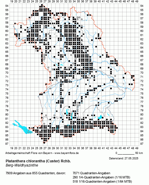 Die Verbreitungskarte zu Platanthera chlorantha (Custer) Rchb. wird geladen ...