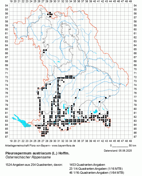 Die Verbreitungskarte zu Pleurospermum austriacum (L.) Hoffm. wird geladen ...