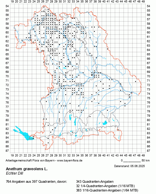 Die Verbreitungskarte zu Anethum graveolens L. wird geladen ...