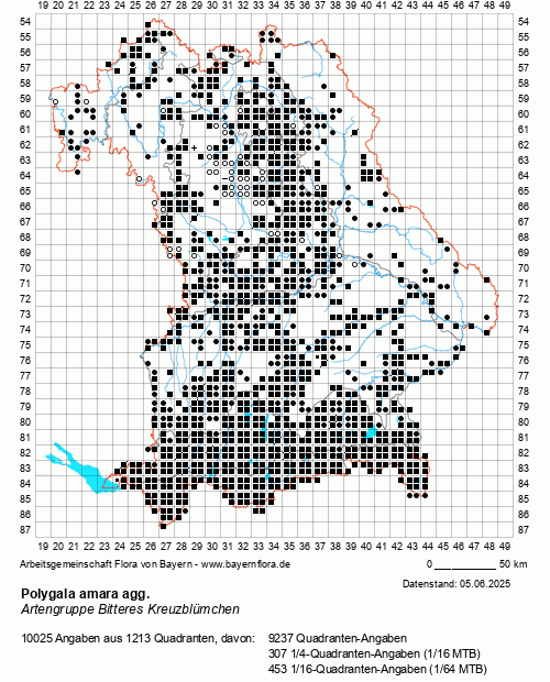 Die Verbreitungskarte zu Polygala amara agg. wird geladen ...
