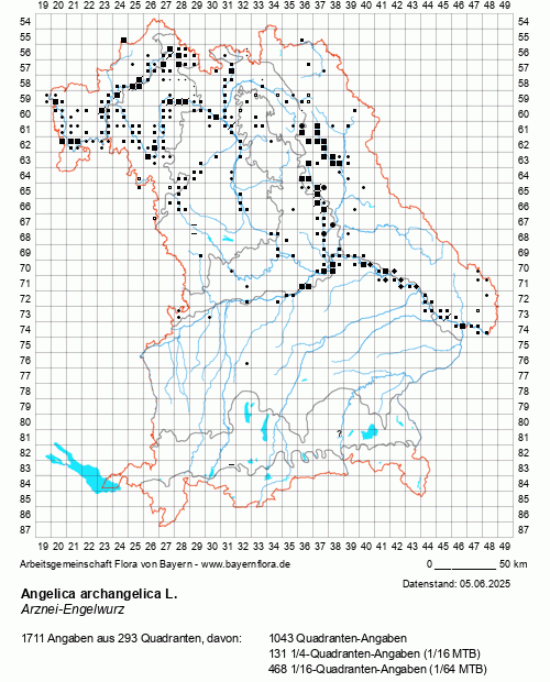 Die Verbreitungskarte zu Angelica archangelica L. wird geladen ...