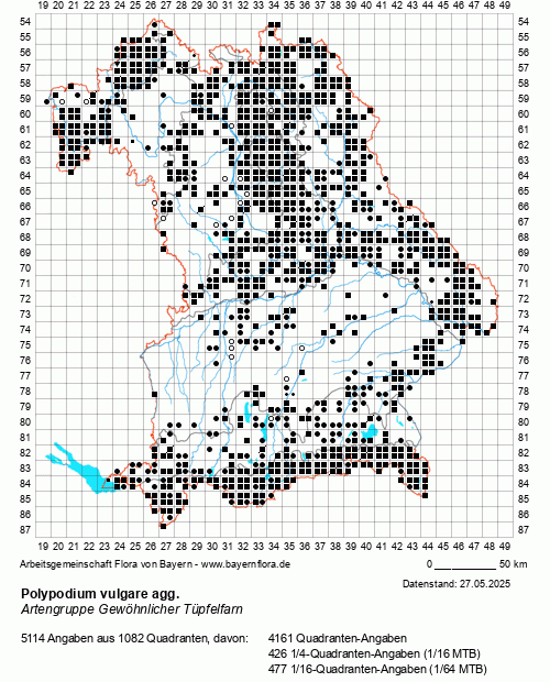 Die Verbreitungskarte zu Polypodium vulgare agg. wird geladen ...