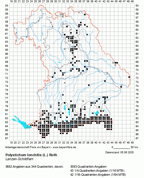 Die Verbreitungskarte zu Polystichum lonchitis (L.) Roth wird geladen ...