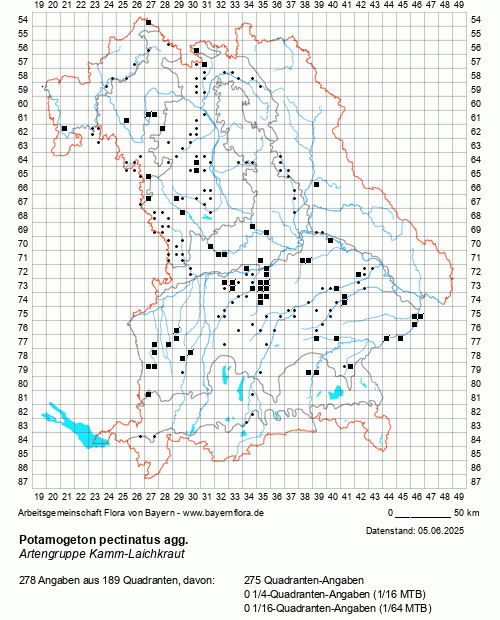 Die Verbreitungskarte zu Potamogeton pectinatus agg. wird geladen ...