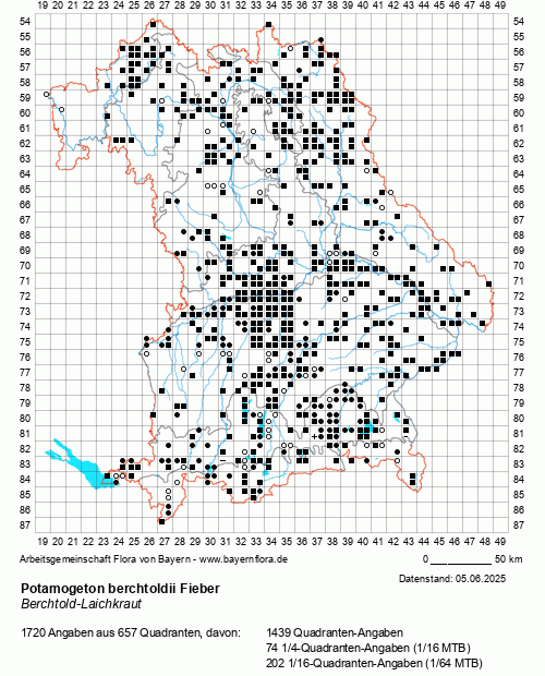 Die Verbreitungskarte zu Potamogeton berchtoldii Fieber wird geladen ...