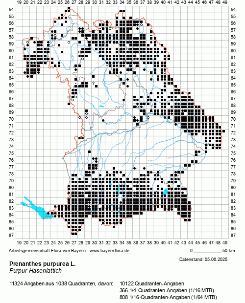 Die Verbreitungskarte zu Prenanthes purpurea L. wird geladen ...