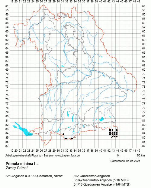 Die Verbreitungskarte zu Primula minima L. wird geladen ...