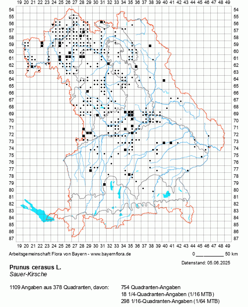 Die Verbreitungskarte zu Prunus cerasus L. wird geladen ...