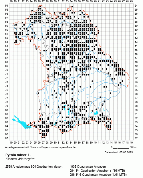 Die Verbreitungskarte zu Pyrola minor L. wird geladen ...