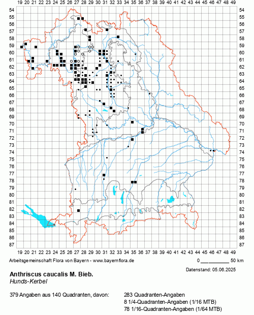 Die Verbreitungskarte zu Anthriscus caucalis M. Bieb. wird geladen ...
