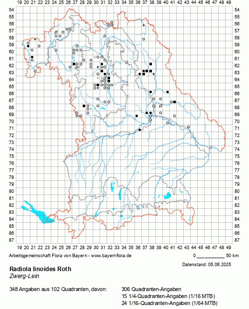Die Verbreitungskarte zu Radiola linoides Roth wird geladen ...