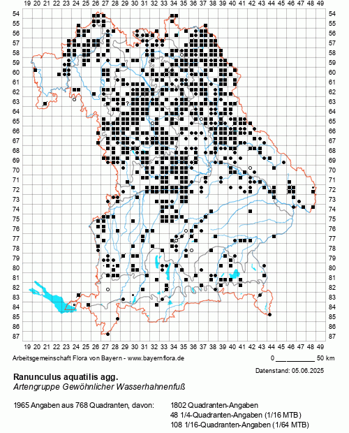 Die Verbreitungskarte zu Ranunculus aquatilis agg. wird geladen ...