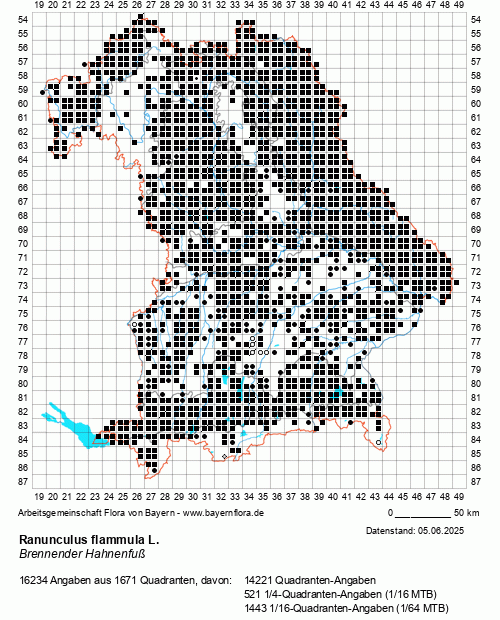 Die Verbreitungskarte zu Ranunculus flammula L. wird geladen ...
