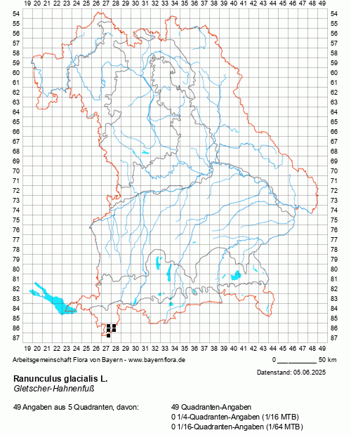 Die Verbreitungskarte zu Ranunculus glacialis L. wird geladen ...