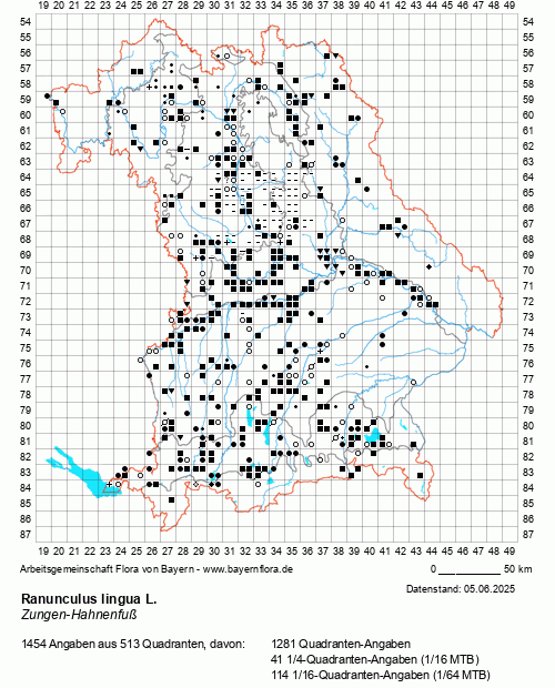 Die Verbreitungskarte zu Ranunculus lingua L. wird geladen ...