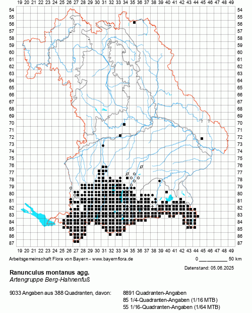 Die Verbreitungskarte zu Ranunculus montanus agg. wird geladen ...