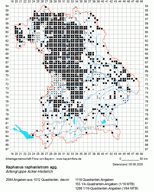 Die Verbreitungskarte zu Raphanus raphanistrum agg. wird geladen ...