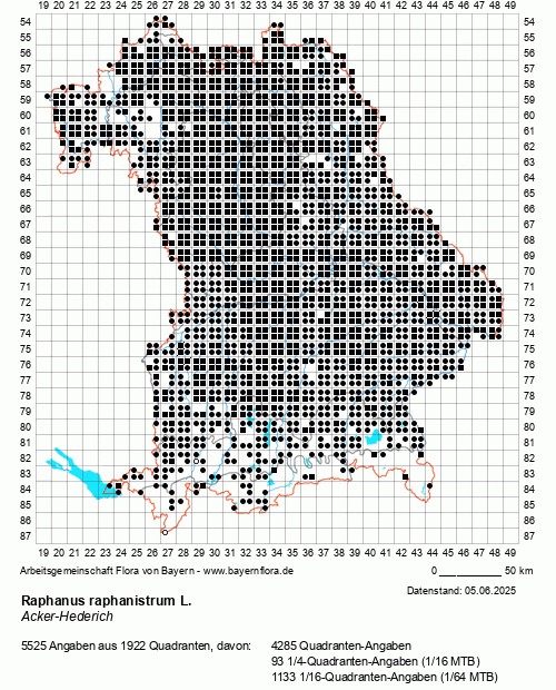 Die Verbreitungskarte zu Raphanus raphanistrum L. wird geladen ...