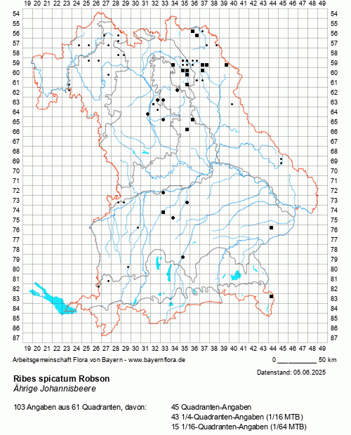 Die Verbreitungskarte zu Ribes spicatum Robson wird geladen ...