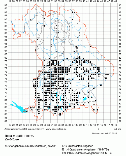 Die Verbreitungskarte zu Rosa majalis Herrm. wird geladen ...