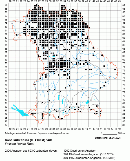 Die Verbreitungskarte zu Rosa subcanina (H. Christ) Vuk. wird geladen ...