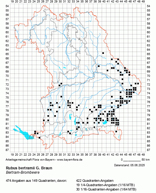 Die Verbreitungskarte zu Rubus bertramii G. Braun wird geladen ...