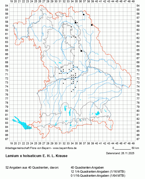 Die Verbreitungskarte zu Lamium x holsaticum E. H. L. Krause wird geladen ...