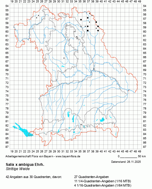 Die Verbreitungskarte zu Salix x ambigua Ehrh. wird geladen ...