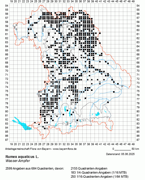 Die Verbreitungskarte zu Rumex aquaticus L. wird geladen ...