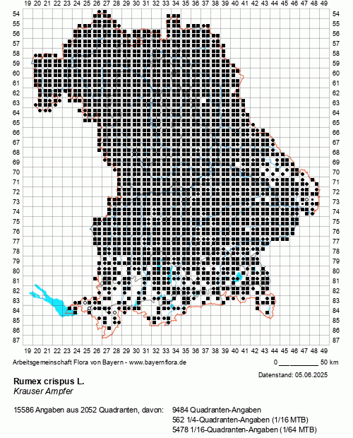 Die Verbreitungskarte zu Rumex crispus L. wird geladen ...