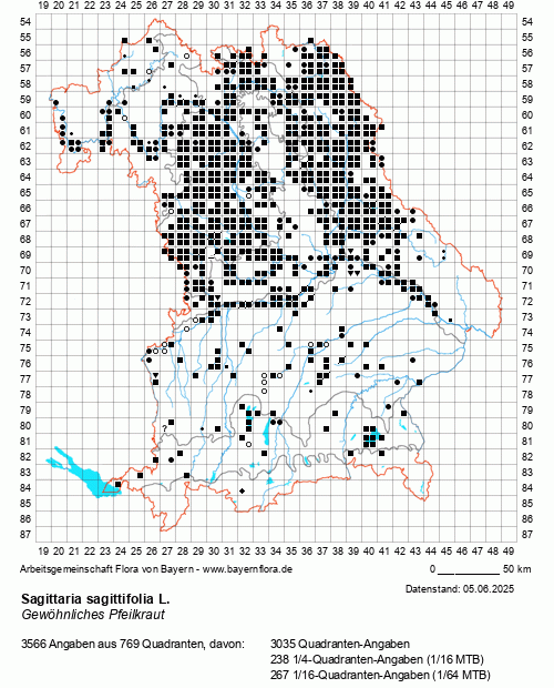 Die Verbreitungskarte zu Sagittaria sagittifolia L. wird geladen ...