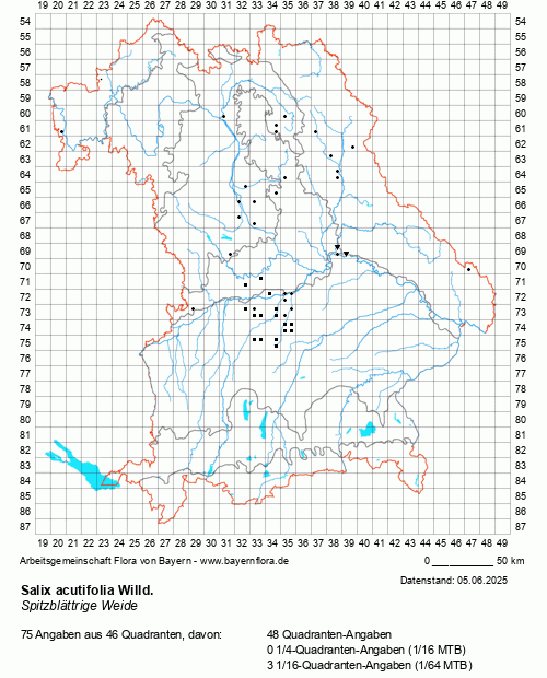 Die Verbreitungskarte zu Salix acutifolia Willd. wird geladen ...