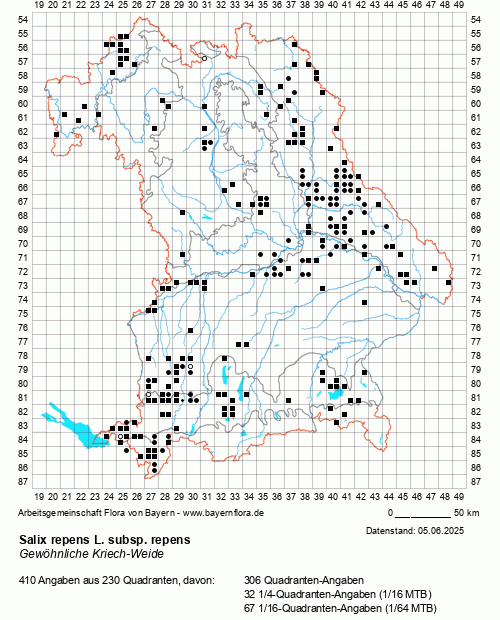 Die Verbreitungskarte zu Salix repens L. subsp. repens wird geladen ...