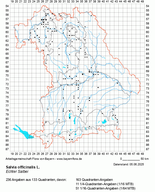 Die Verbreitungskarte zu Salvia officinalis L. wird geladen ...