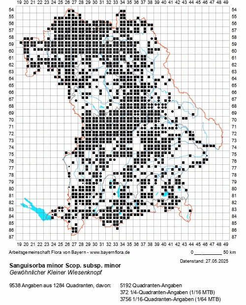 Die Verbreitungskarte zu Sanguisorba minor Scop. subsp. minor wird geladen ...