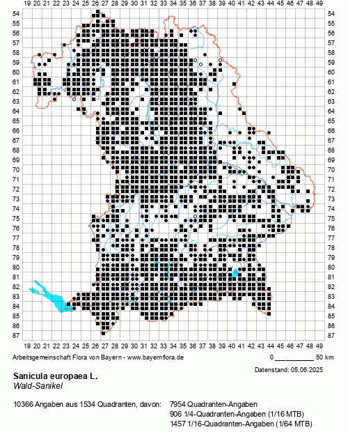 Die Verbreitungskarte zu Sanicula europaea L. wird geladen ...