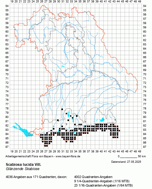 Die Verbreitungskarte zu Scabiosa lucida Vill. wird geladen ...