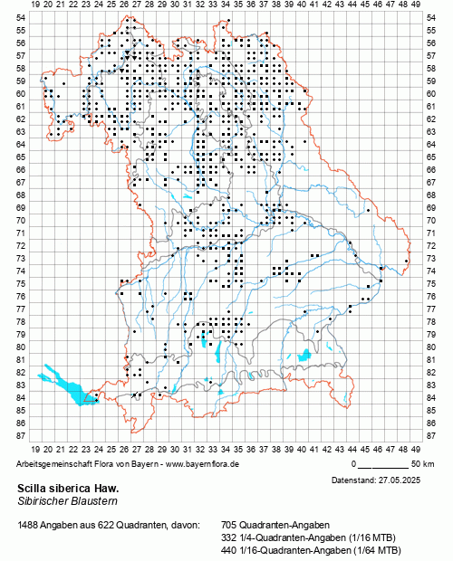 Die Verbreitungskarte zu Scilla siberica Haw. wird geladen ...