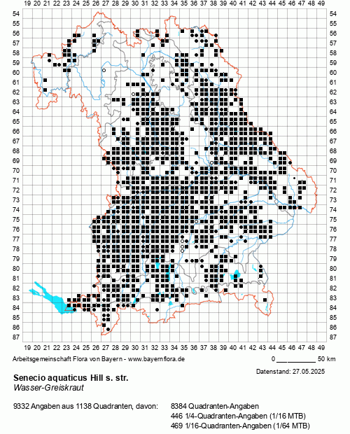 Die Verbreitungskarte zu Senecio aquaticus Hill s. str. wird geladen ...
