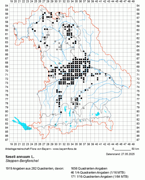 Die Verbreitungskarte zu Seseli annuum L. wird geladen ...