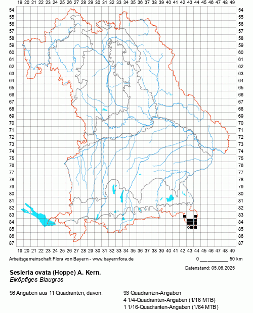 Die Verbreitungskarte zu Sesleria ovata (Hoppe) A. Kern. wird geladen ...