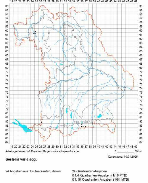 Die Verbreitungskarte zu Sesleria varia agg. wird geladen ...