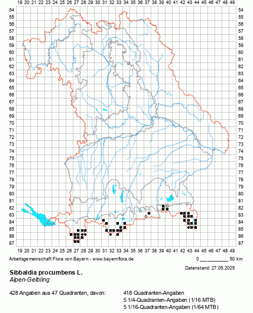 Die Verbreitungskarte zu Sibbaldia procumbens L. wird geladen ...