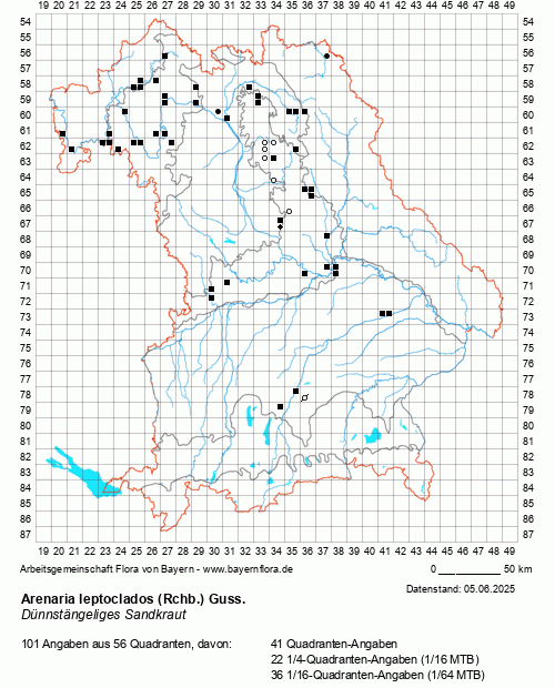 Die Verbreitungskarte zu Arenaria leptoclados (Rchb.) Guss. wird geladen ...