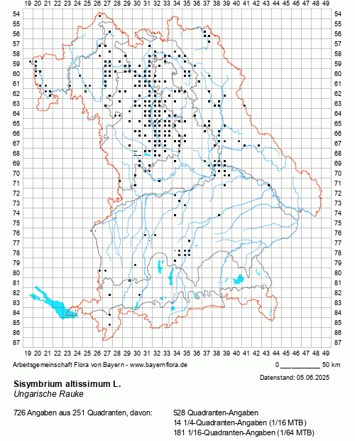 Die Verbreitungskarte zu Sisymbrium altissimum L. wird geladen ...