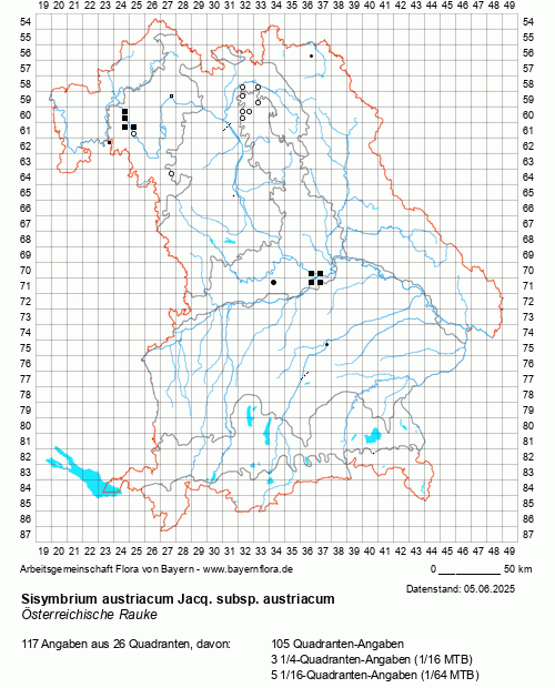 Die Verbreitungskarte zu Sisymbrium austriacum Jacq. subsp. austriacum wird geladen ...