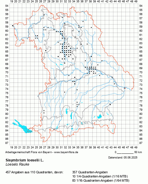 Die Verbreitungskarte zu Sisymbrium loeselii L. wird geladen ...