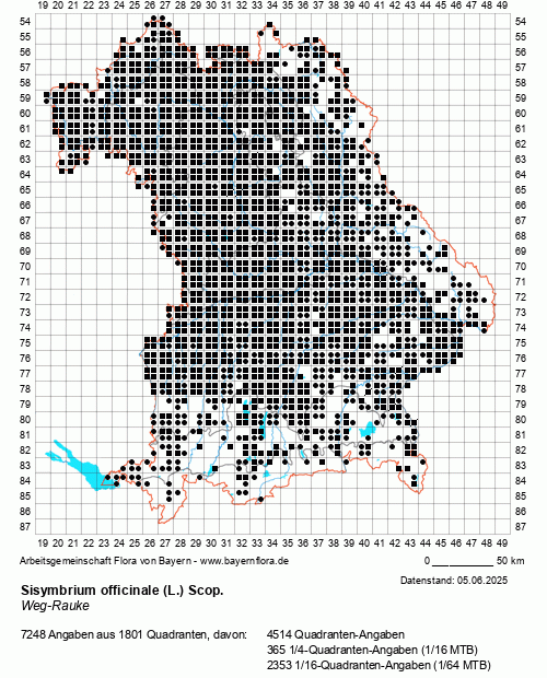 Die Verbreitungskarte zu Sisymbrium officinale (L.) Scop. wird geladen ...