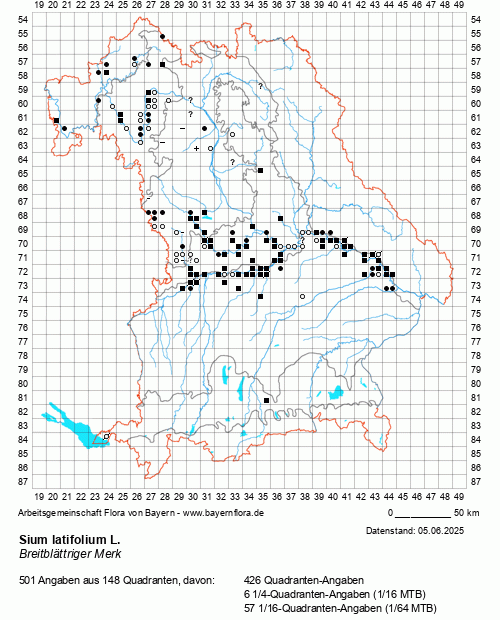 Die Verbreitungskarte zu Sium latifolium L. wird geladen ...